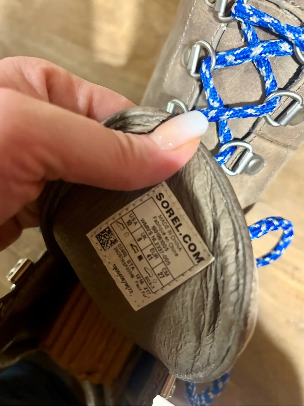 SOREL – Conquest Wedge Waterproof Leather Boots – Gray Kettle/Aviation – Sz. 10